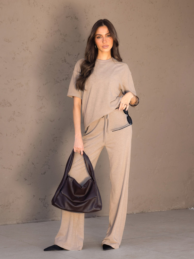 Nellie Oversized T-Shirt - Marl Beige