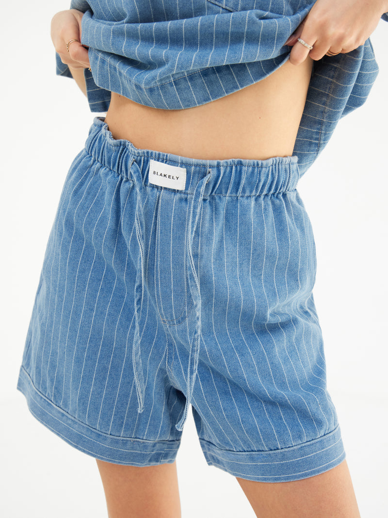 Tatum Denim Shorts - Mittelblau