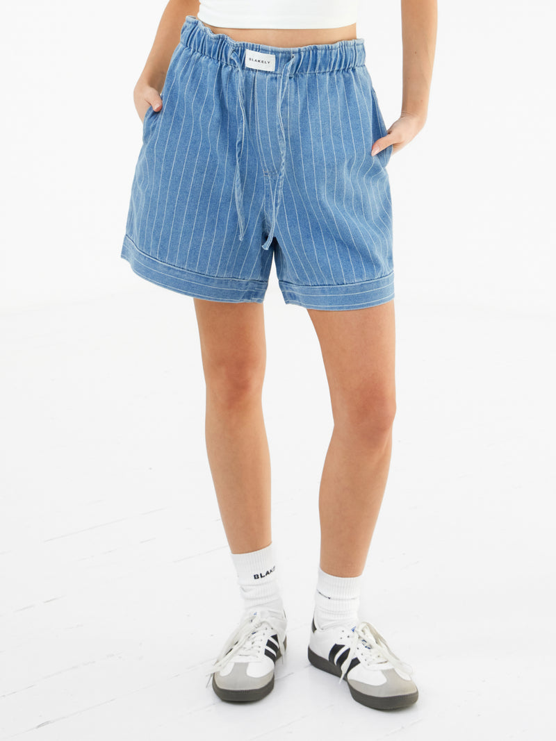 Tatum Denim Shorts - Mittelblau