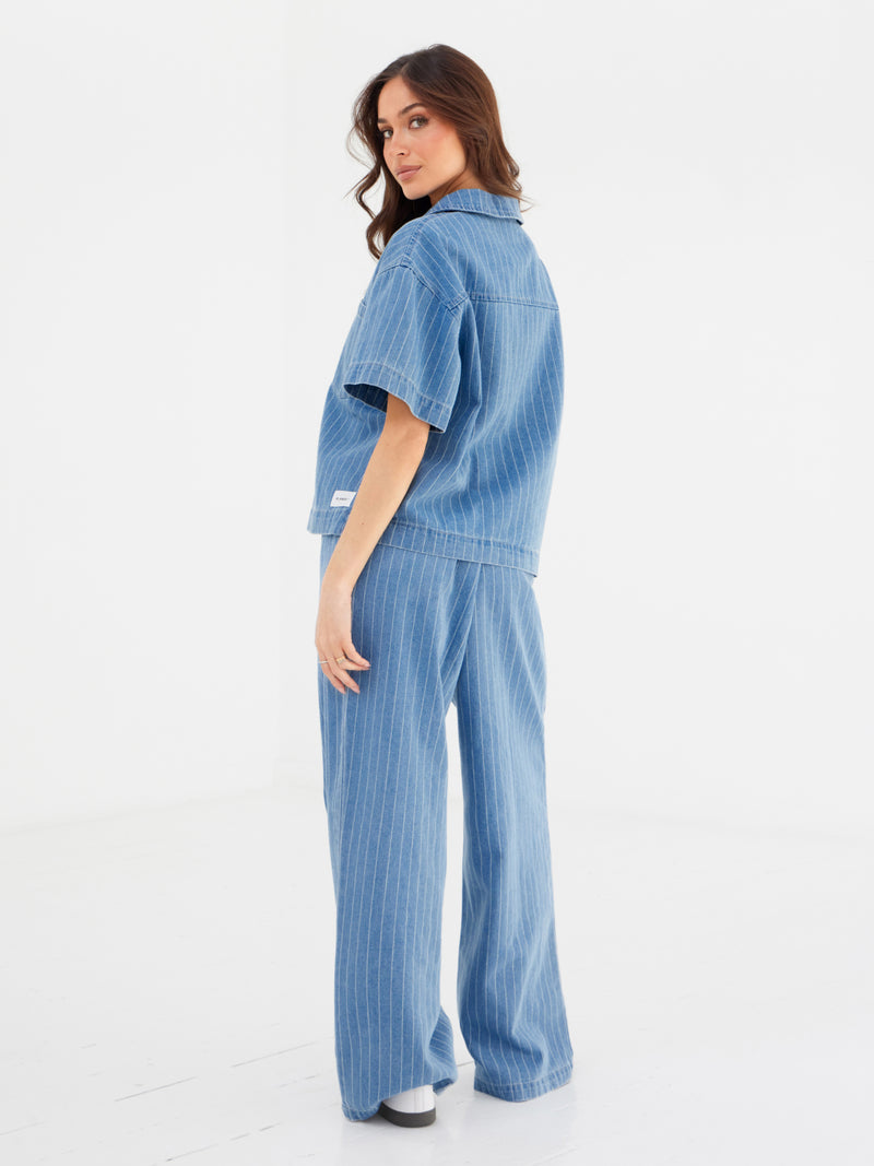 Tatum Denim Rugby Shirt - Mittelblau