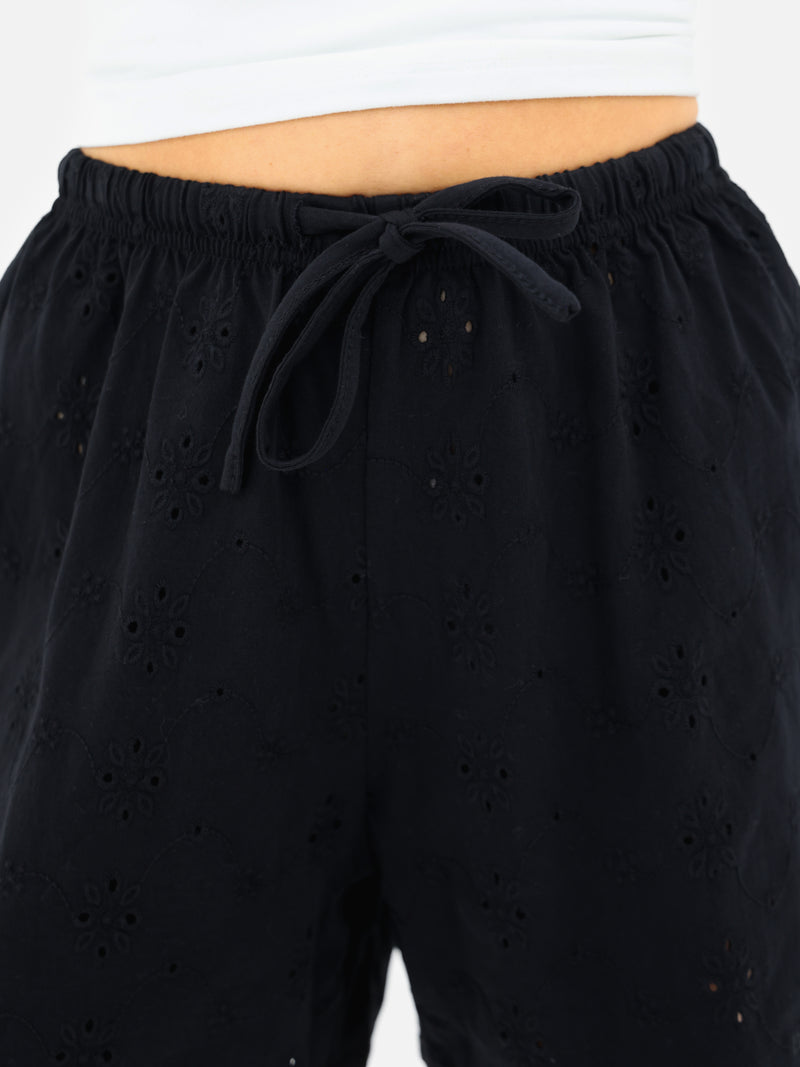 Amina Wide Leg Trousers - Schwarz