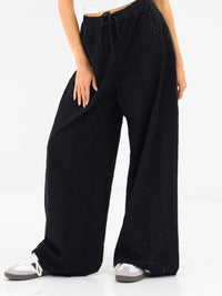 Amina Wide Leg Trousers - Black