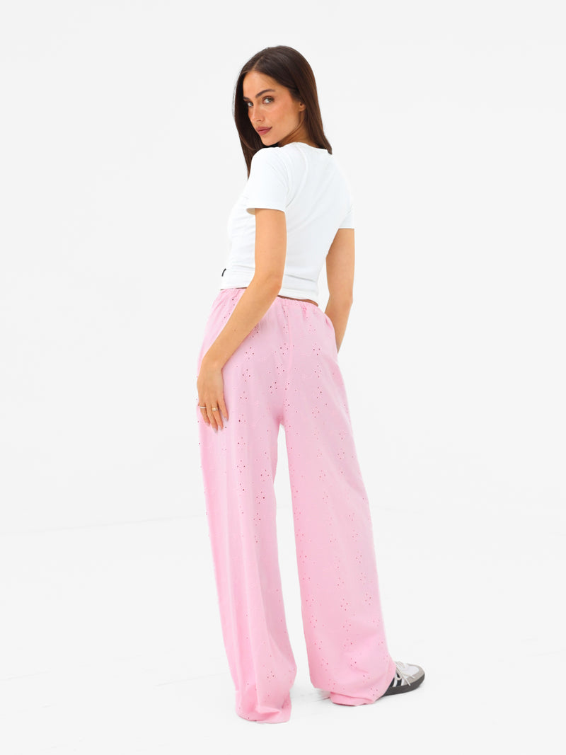 Amina Wide Leg Trousers - Pink