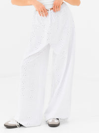 Amina Wide Leg Trousers - White