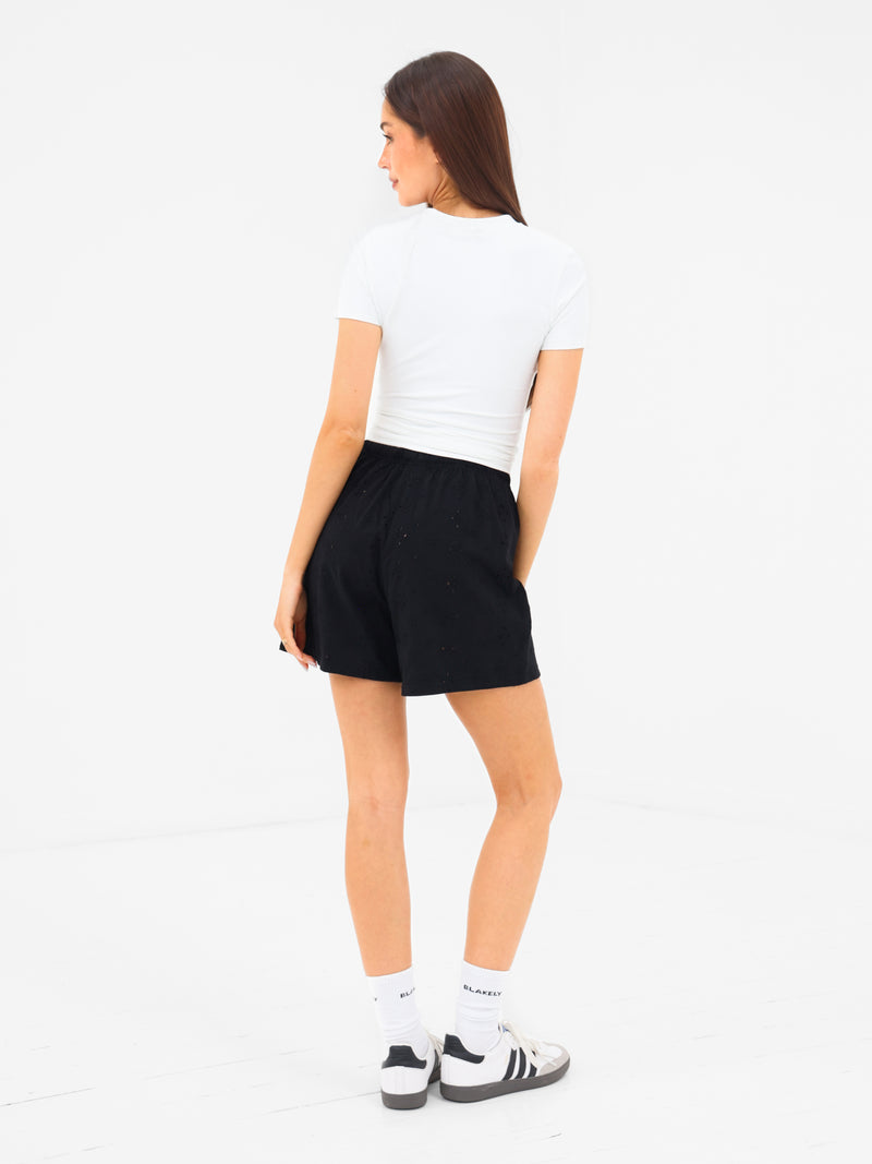 Amina Wide Leg Shorts - Schwarz