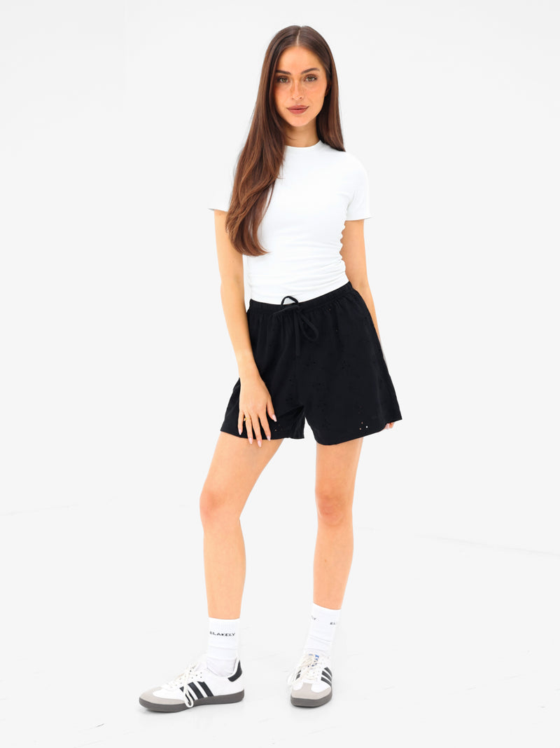 Amina Wide Leg Shorts - Schwarz