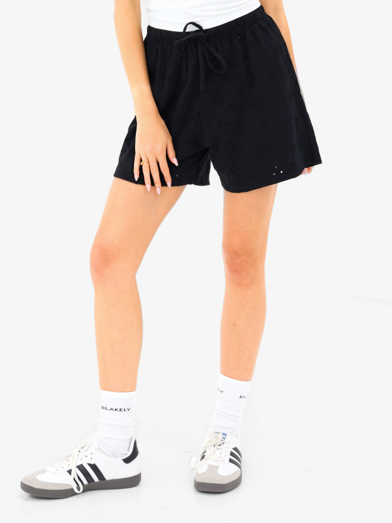 Amina Wide Leg Shorts - Schwarz
