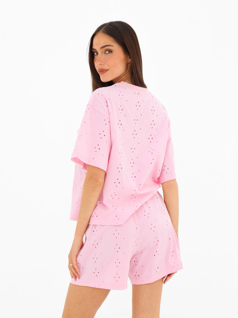 Amina Wide Leg Shorts - Rosa