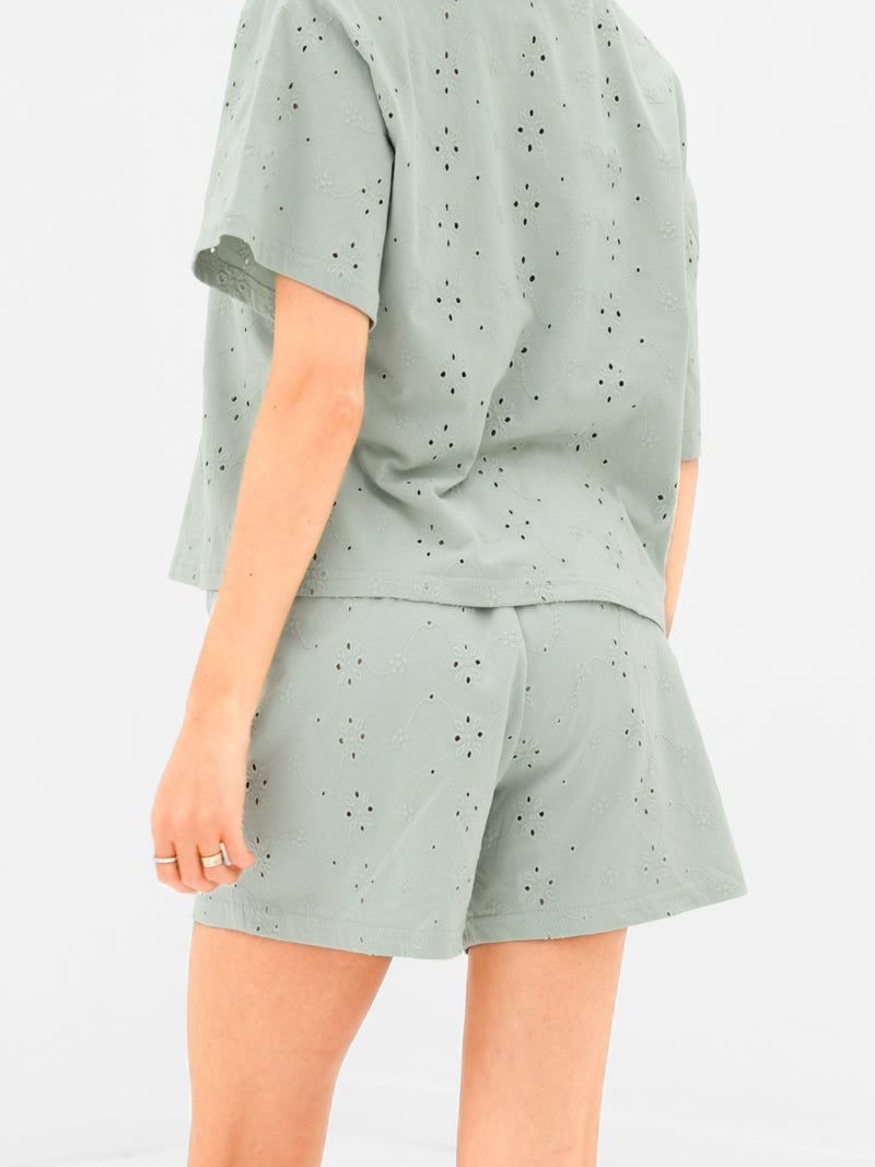 Amina Wide Leg Shorts - Salbei