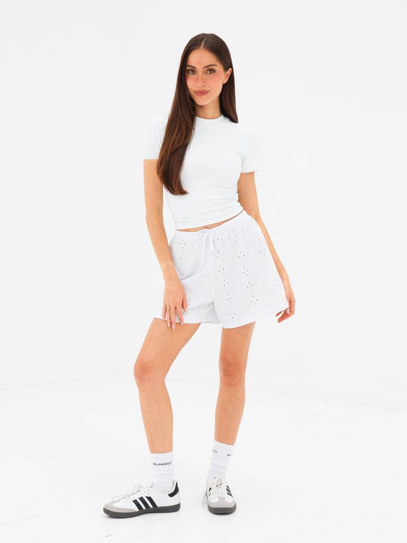 Amina Wide Leg Shorts - Weiß