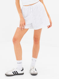 Amina Wide Leg Shorts - White