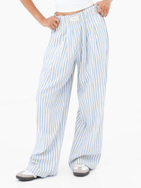 Lou Stripe Trousers - Middenblauw