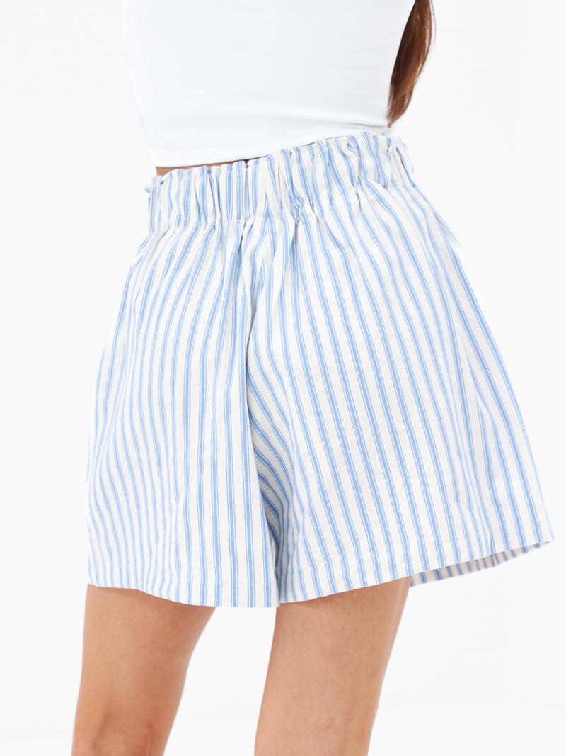 Lou Stripe Shorts - Mittelblau
