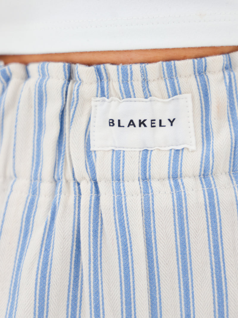 Lou Stripe Shorts - Mittelblau