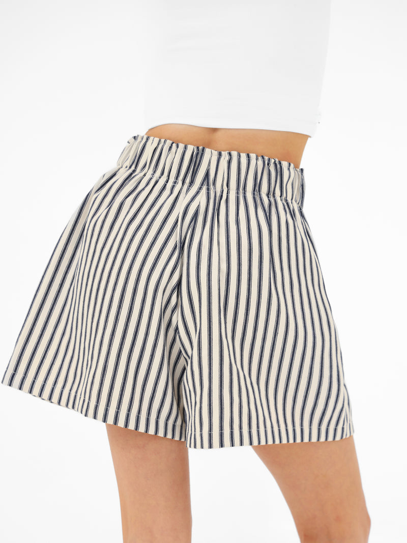 Lou Stripe Shorts - Dunkles Marineblau