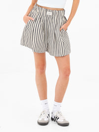Lou Stripe Shorts - Donker Marine