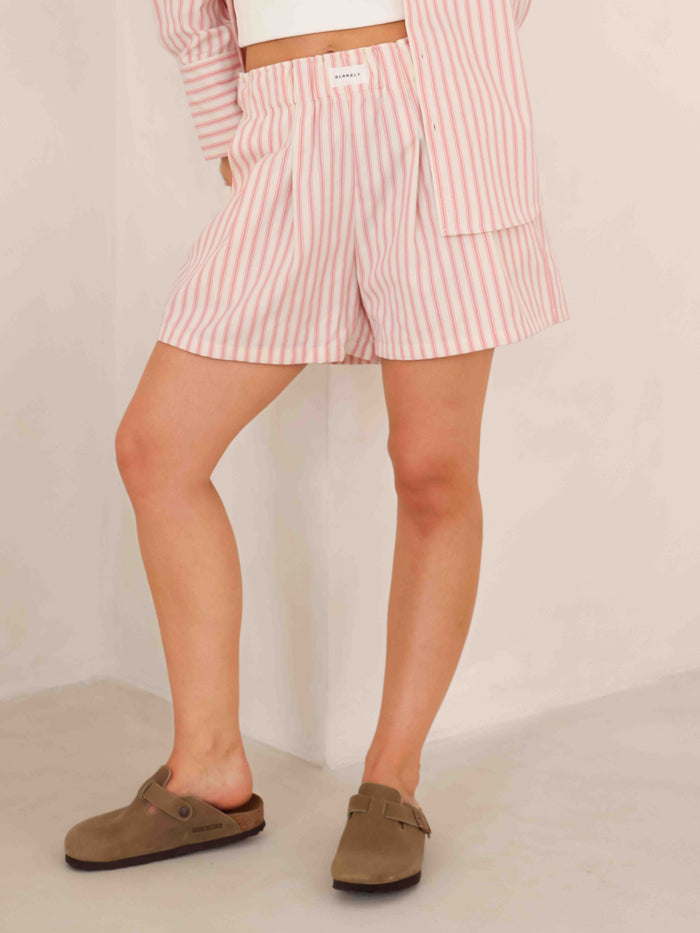Lou Stripe Shorts - Warm roze