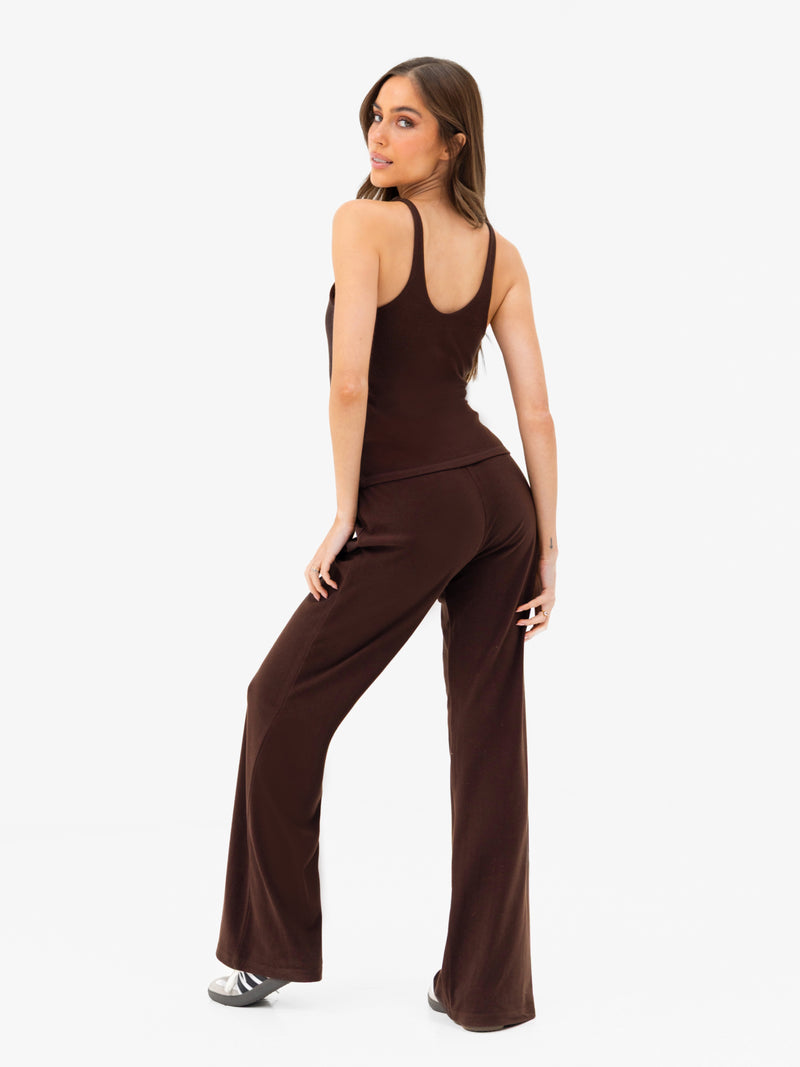 Nellie Wide Leg Trousers - Dunkelbraun