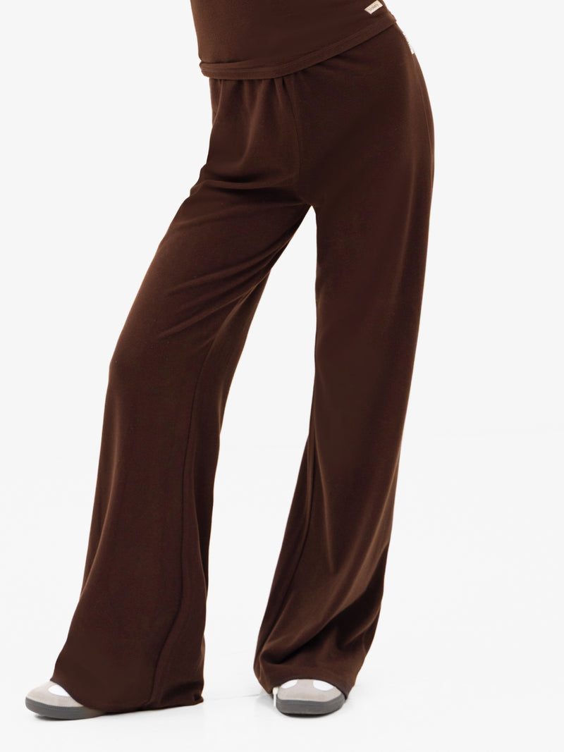 Nellie Wide Leg Trousers - Dunkelbraun
