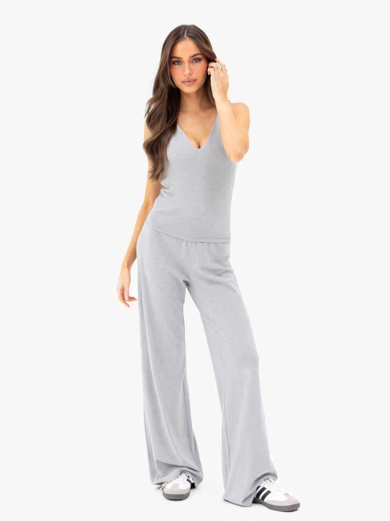 Nellie Wide Leg Trousers - Mid Grey