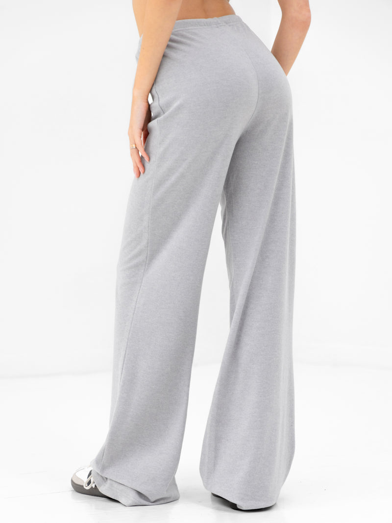 Nellie Wide Leg Trousers - Mid Grey