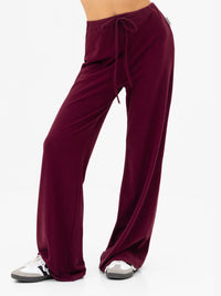 Nellie Wide Leg Trousers - Rich Burgundy