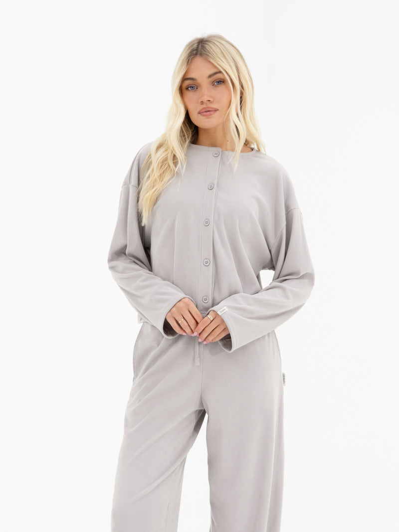 Alma Button Up Cardigan - Hellgrau