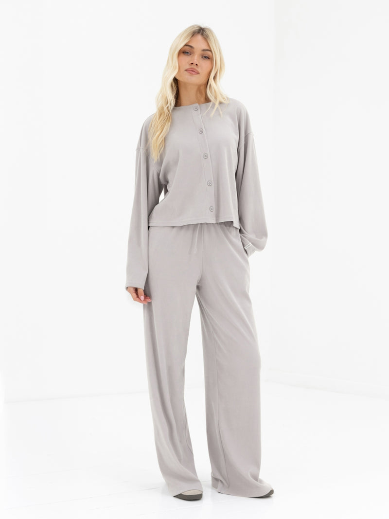 Alma Button Up Cardigan - Hellgrau