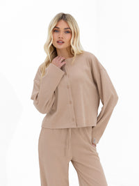 Alma Button Up Cardigan - Bräunen