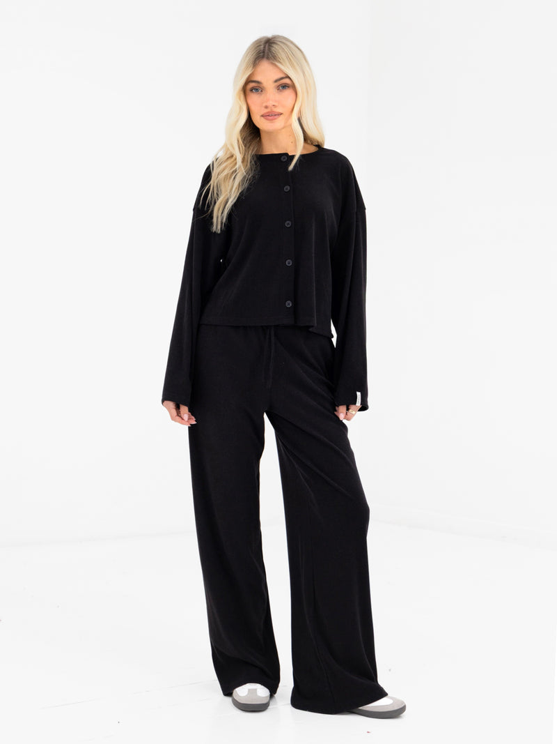 Alma Wide Leg Trousers - Schwarz