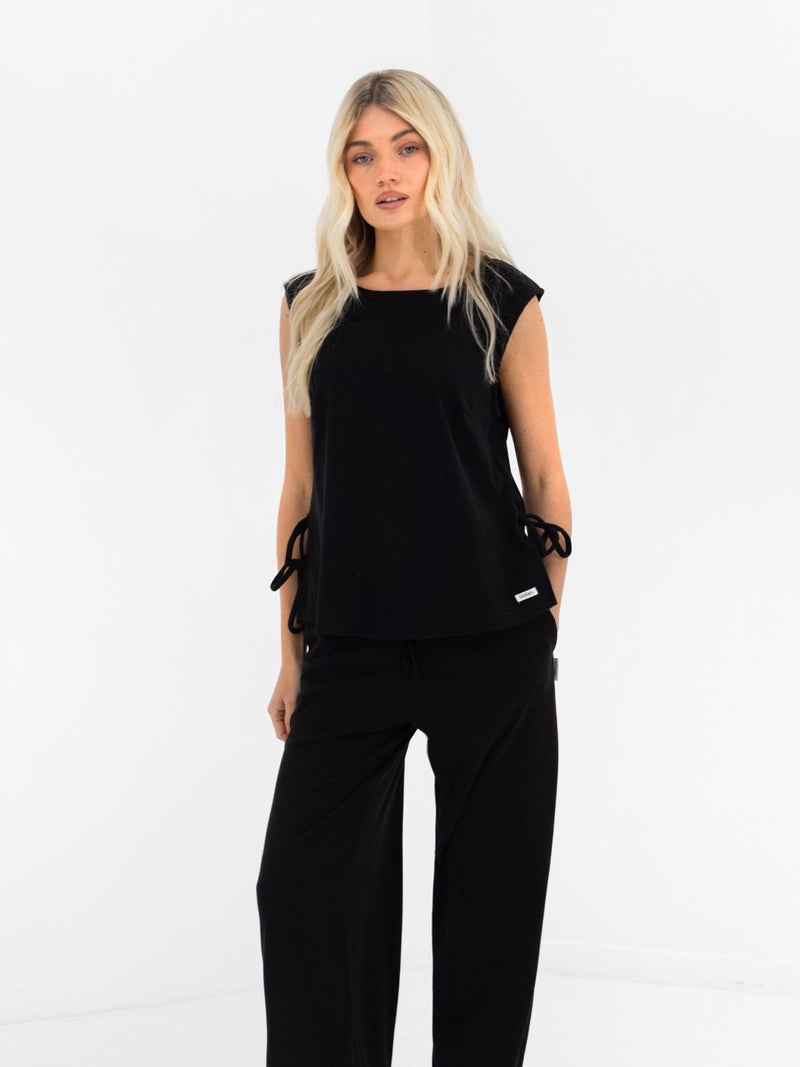 Alma Wide Leg Trousers - Schwarz
