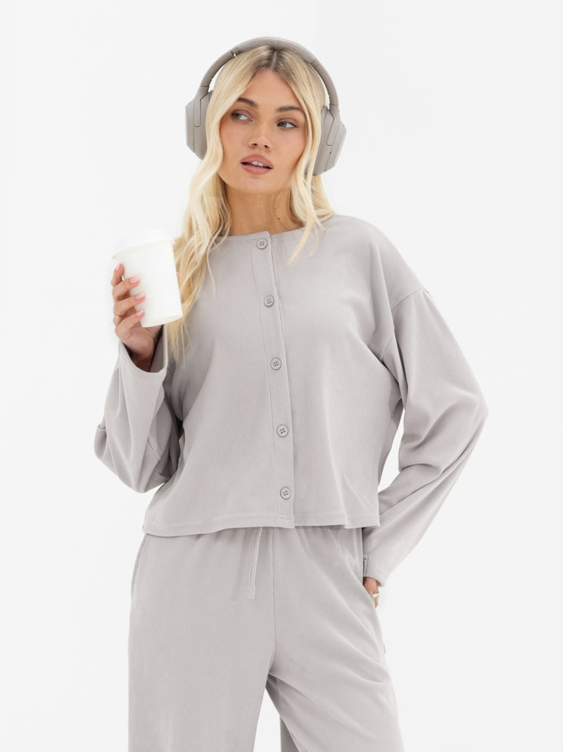 Alma Wide Leg Trousers - Hellgrau