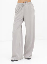 Alma Wide Leg Trousers - Hellgrau