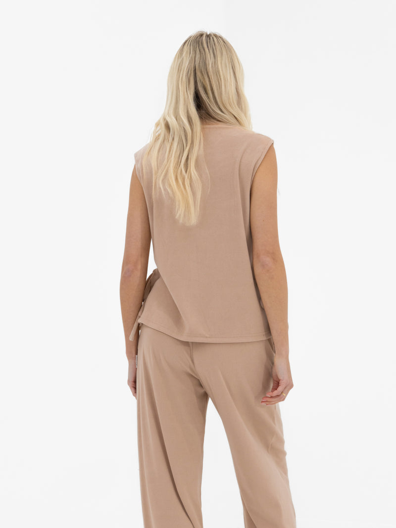 Alma Tie Up Vest - Bräunen