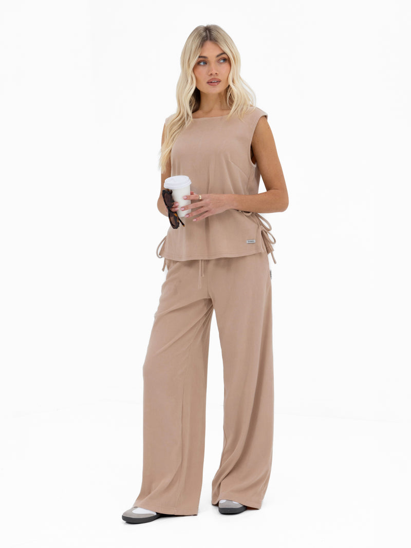 Alma Tie Up Vest - Bräunen