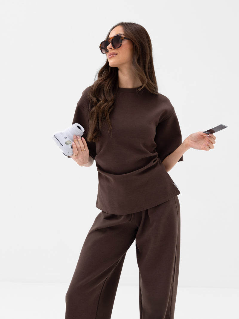 Emmy Cinched T-Shirt - Mokka Bruin