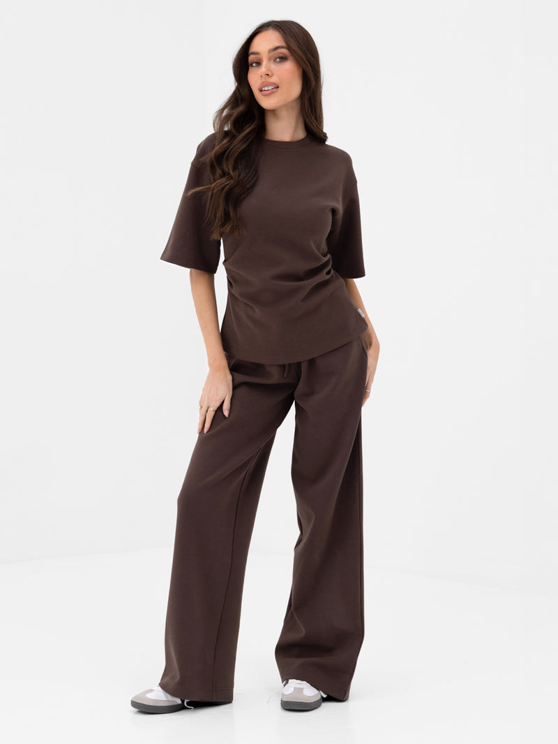Emmy Cinched T-Shirt - Mokka Bruin