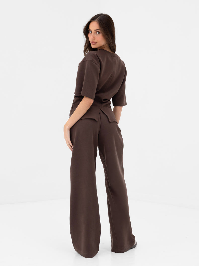 Emmy Cinched T-Shirt - Mokka Bruin