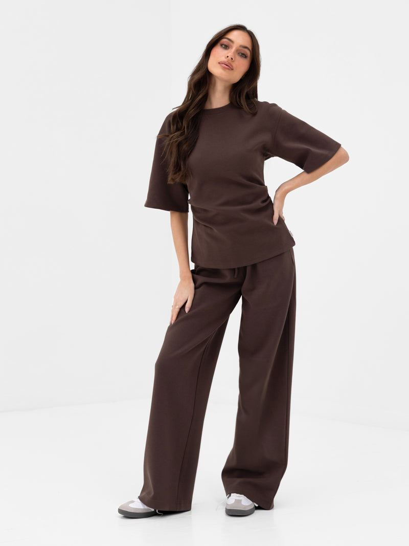 Emmy Cinched T-Shirt - Mokka Bruin