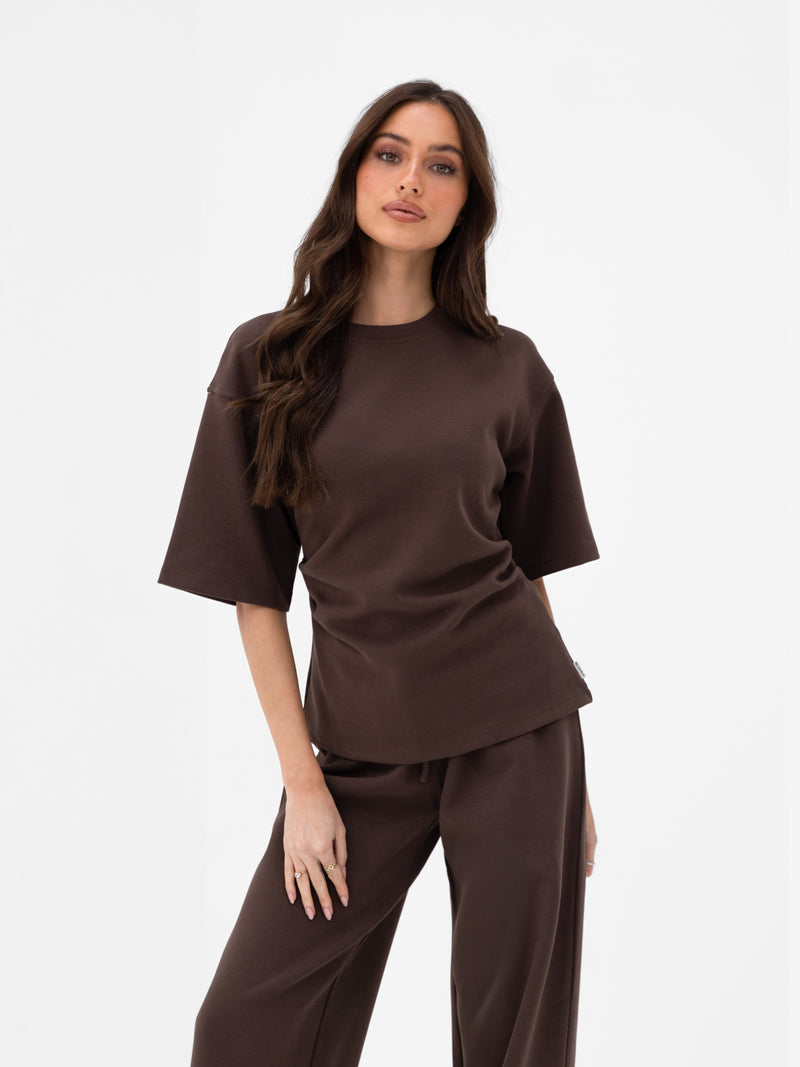 Emmy Cinched T-Shirt - Mokka Bruin