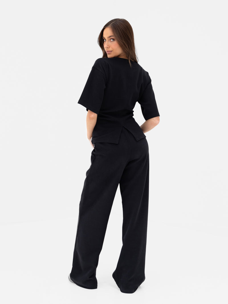 Emmy Wide Leg Trousers - Zwart