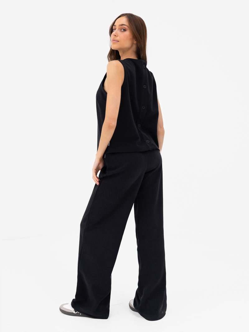 Emmy Button Up Vest - Zwart