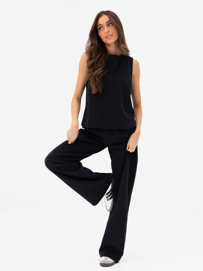 Emmy Button Up Vest - Zwart
