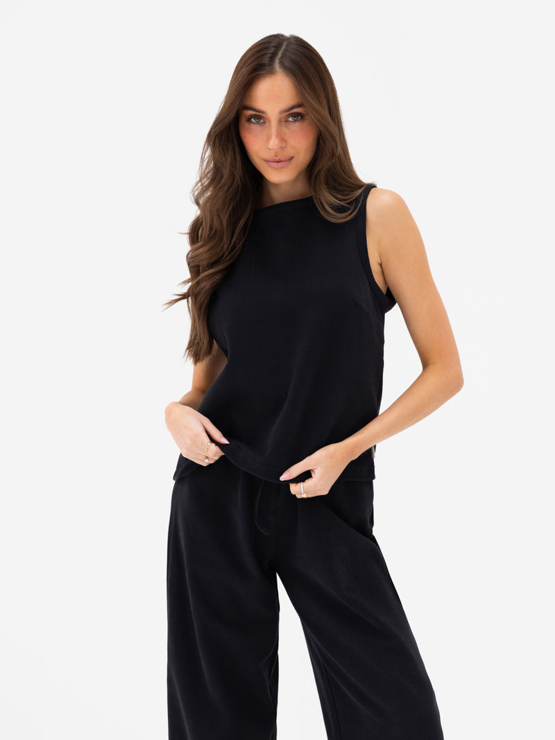 Emmy Button Up Vest - Zwart