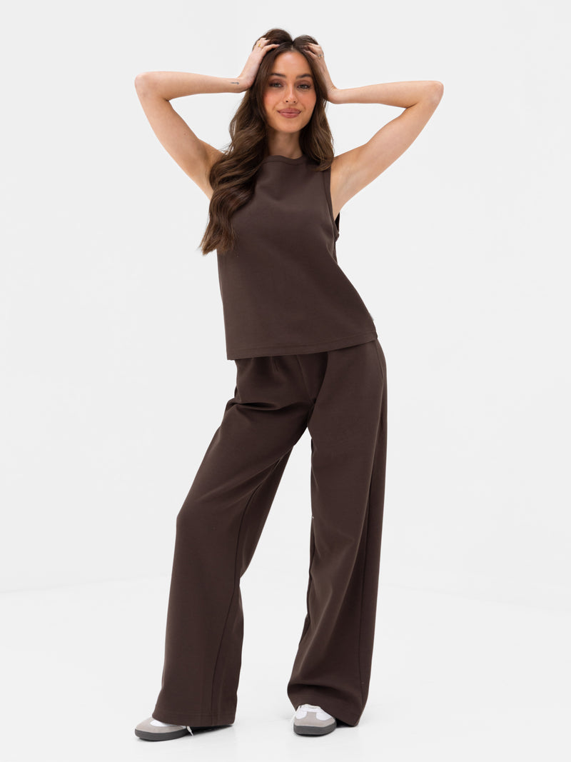Emmy Button Up Vest - Mokka Bruin