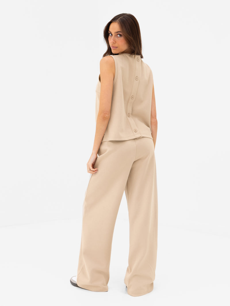 Emmy Button Up Vest - Lichtbruin