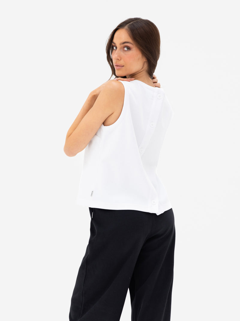 Emmy Button Up Vest - Zacht wit