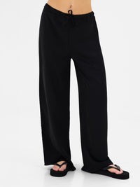 Thalia Satin Trousers - Schwarz