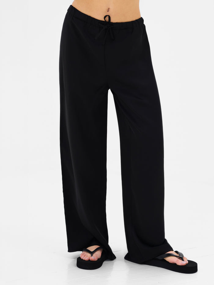 Thalia Satin Trousers - Schwarz