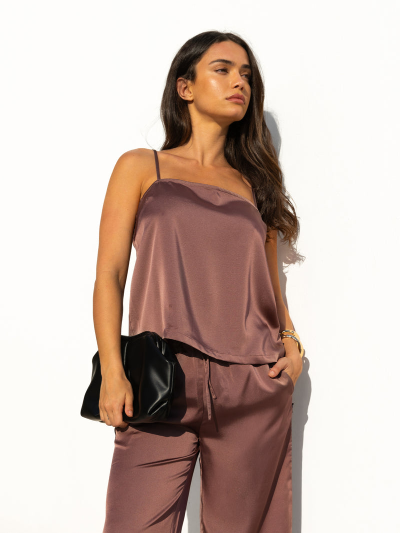 Thalia Satin Trousers - Lila